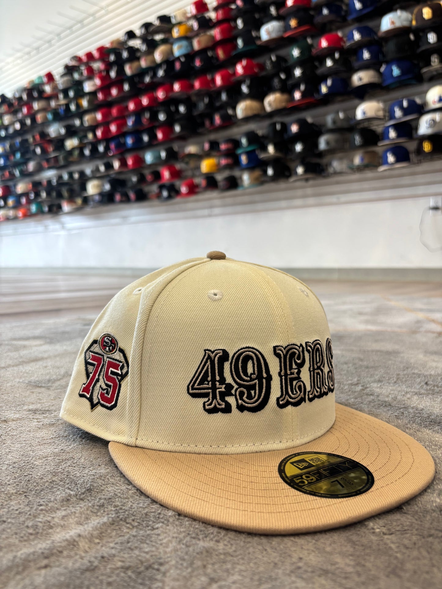 SF 49ers 75th Year Anniversary Old School Fitted Hat